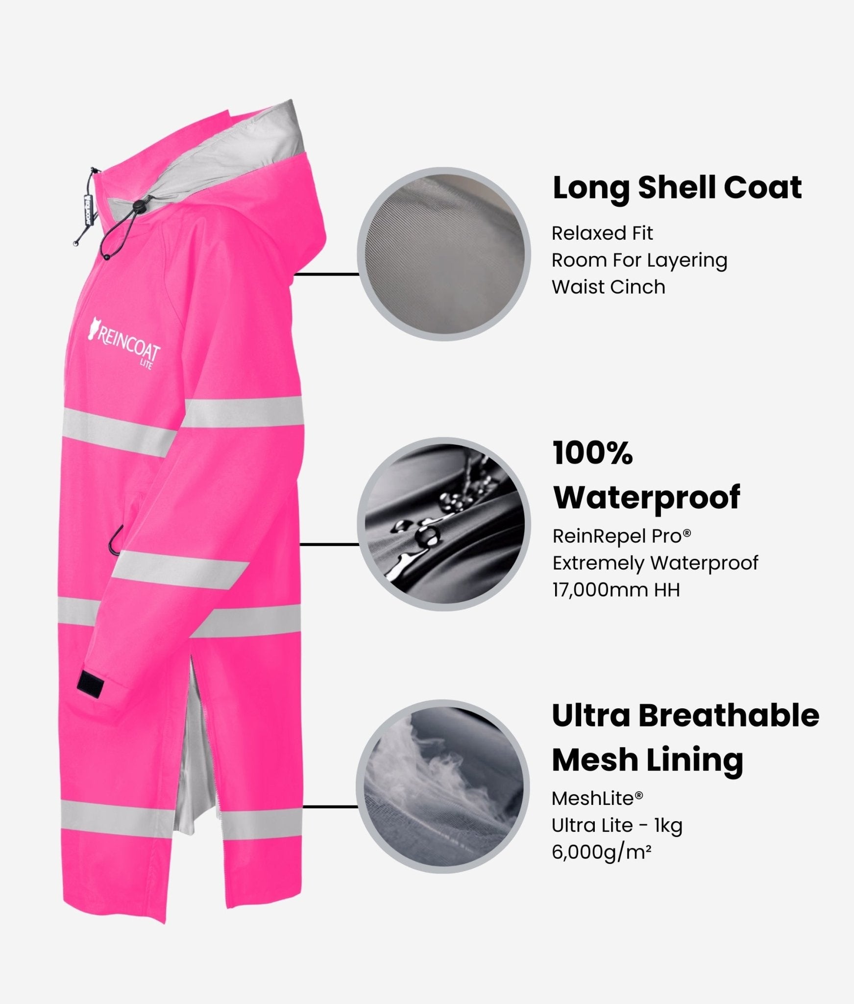 Reincoat Lite Adult - Hi - Vis Pink - Reincoat