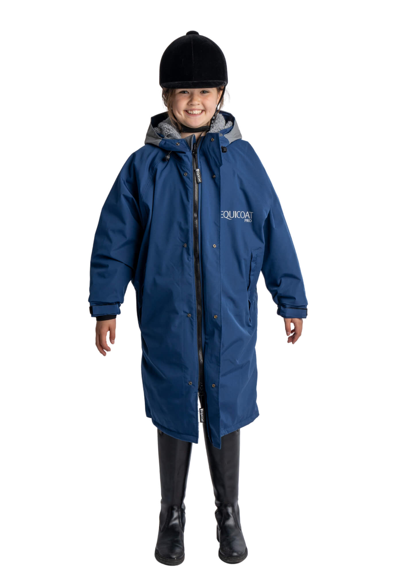Equicoat Pro Kids Navy Front Poppers